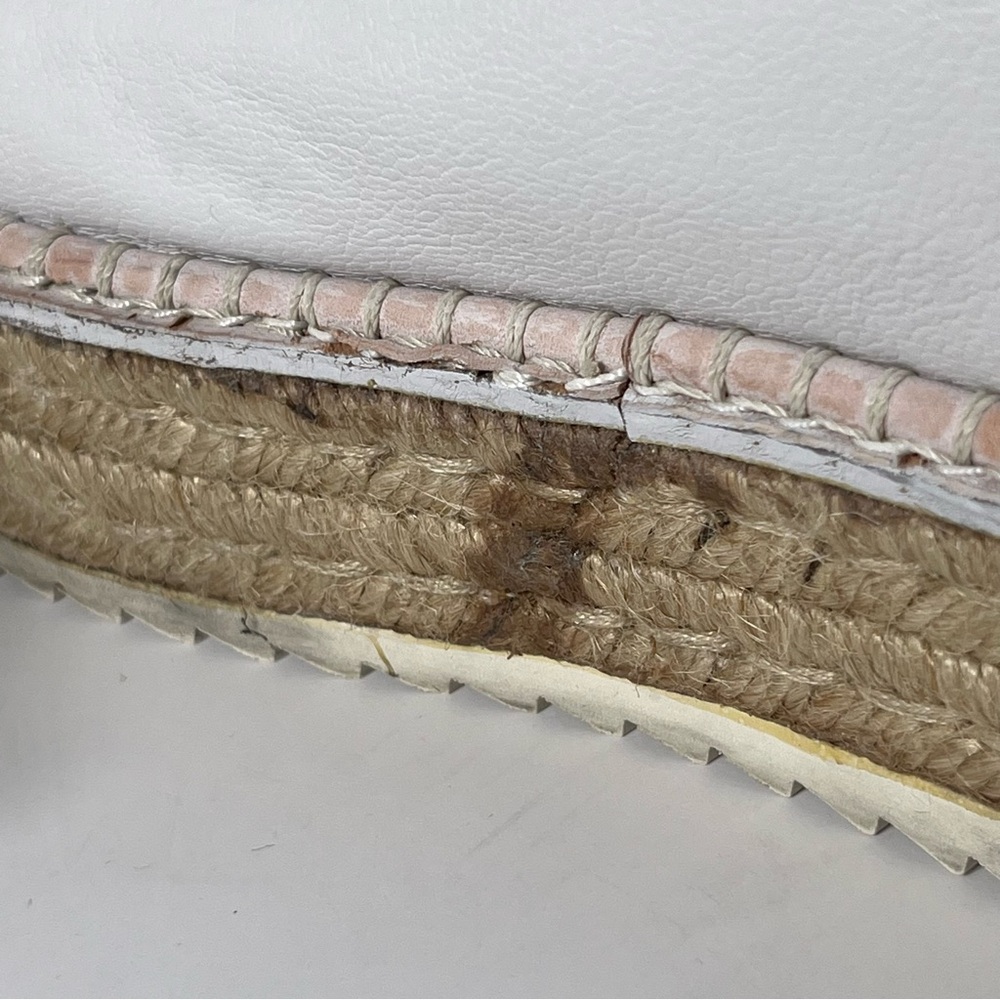 Rag & Bone Kent Platform Leather & Jute Espadrille Sneakers White 38 Classic - Picture 11 of 12